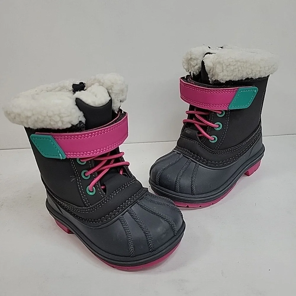 Cat & Jack Winter Boots Toddler Girls Sz 6 Journey‎ Waterproof Gray Thermolite